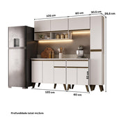 Armário de Cozinha Completa Atlanta Vector Carraro Branco