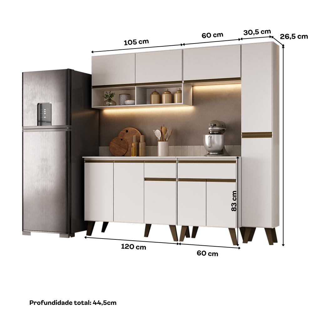 Armário de Cozinha Completa Atlanta Vector Carraro Branco