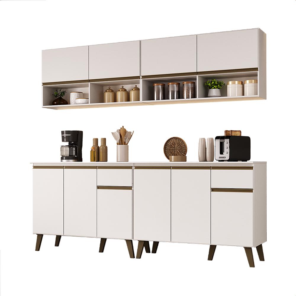 Armário de Cozinha Compacta  Atlanta Foyer Carraro Branco