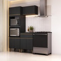 Armário de Cozinha Compacta Atlanta Vértice Carraro Preto Touch