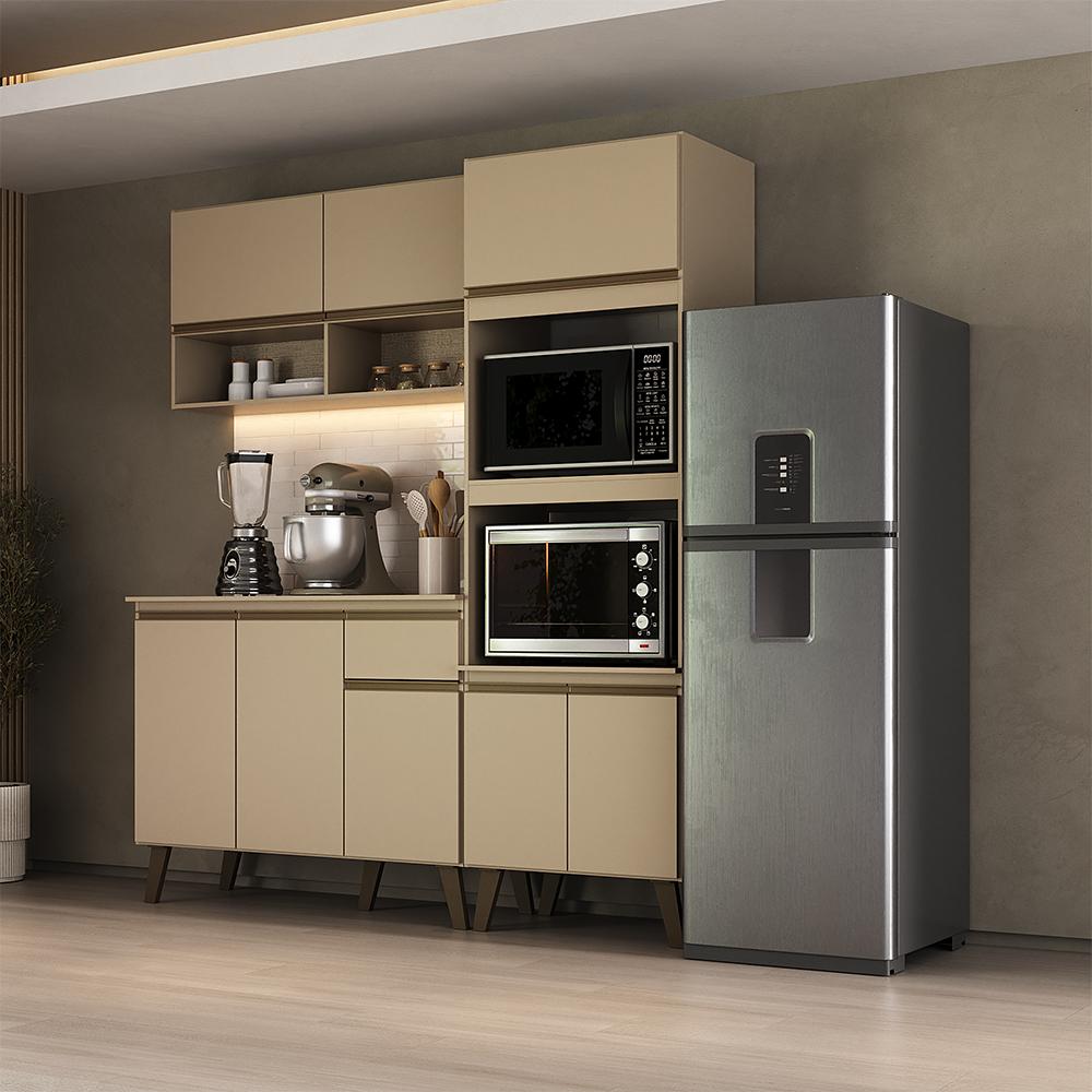 Armário de Cozinha Compacta Atlanta Skyline Carraro Amêndoa