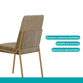 Conjunto Sala de Jantar 4 Cadeiras Verona Carraro Dourado