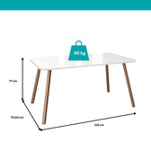 Conjunto Sala de Jantar 4 Cadeiras Tulipa Carraro Off White Rosê
