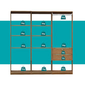 Guarda-Roupas Closet Modulado Alasca Duo 180cm 3 Peças com 2 Gavetas e Cabideiros Freijó Carraro