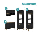 Armário de Cozinha Completa Atlanta Avant Carraro Preto Touch