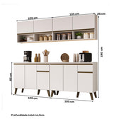 Armário de Cozinha Compacta  Atlanta Foyer Carraro Branco