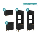 Armário de Cozinha Compacta Atlanta Craft Carraro Preto Touch