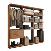 Guarda-Roupas Closet Modulado Alasca 180cm 3 Peças com 2 Gavetas e Cabideiros Freijó Carraro