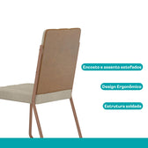 Conjunto Sala de Jantar 4 Cadeiras Tulipa Carraro Off White Rosê