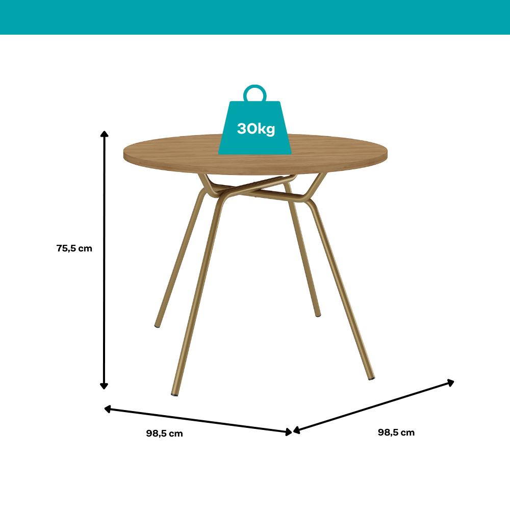 Conjunto Sala de Jantar 4 Cadeiras Verona Carraro Dourado
