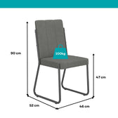 Conjunto Sala de Jantar 4 Cadeiras Isis Carraro Nogal Preto
