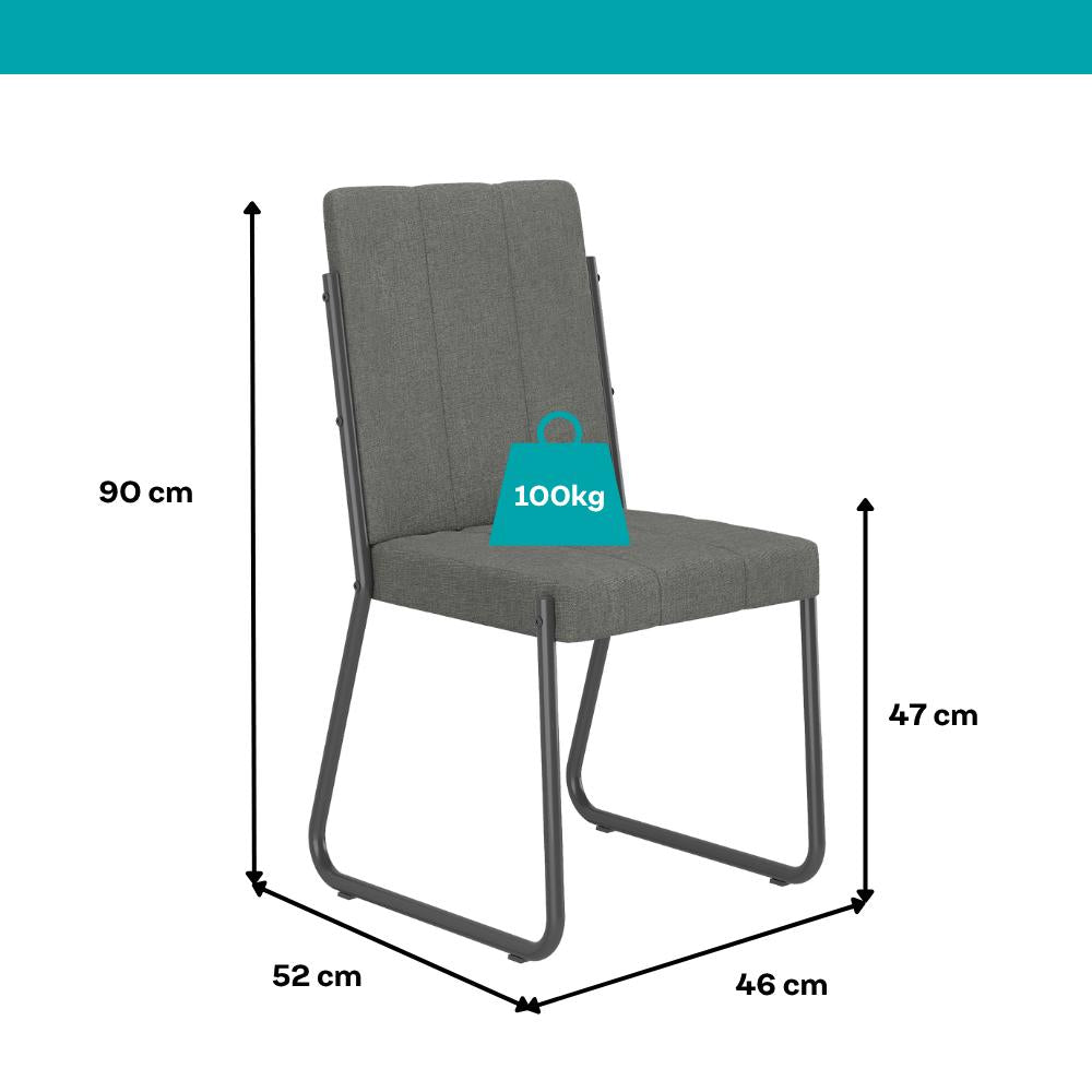 Conjunto Sala de Jantar 4 Cadeiras Isis Carraro Nogal Preto