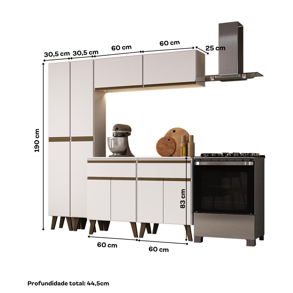 Armário de Cozinha Compacta  Atlanta Apex Carraro Branco