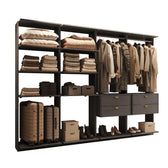 Guarda-Roupas Closet Modulado Alasca One 240cm 4 Peças com 4 Gavetas e Cabideiros Preto Touch Carraro