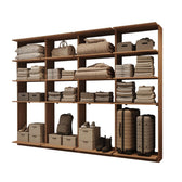 Guarda-Roupas Closet Modulado Alasca 240cm 4 Peças com 12 Prateleiras Freijó Carraro