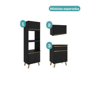 Armário de Cozinha Compacta Atlanta Vértice Carraro Preto Touch