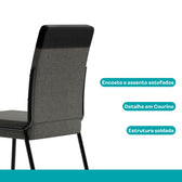 Conjunto Sala de Jantar 4 Cadeiras Georgia Carraro Preto