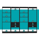 Guarda-Roupas Closet Modulado Alasca Duo 240cm 4 Peças com 4 Gavetas e Cabideiros Preto Touch Carraro