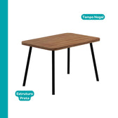 Conjunto Sala de Jantar 4 Cadeiras Isis Carraro Nogal Preto