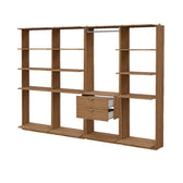 Guarda-Roupas Closet Modulado Alasca 240cm 4 Peças com 2 Gavetas e Cabideiros Freijó Carraro