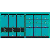 Guarda-Roupas Closet Modulado Alasca 360cm 6 Peças com 6 Gavetas e Cabideiros Preto Touch Carraro