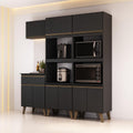 Armário de Cozinha Compacta Atlanta Craft Carraro Preto Touch