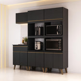 Armário de Cozinha Compacta Atlanta Craft Carraro Preto Touch