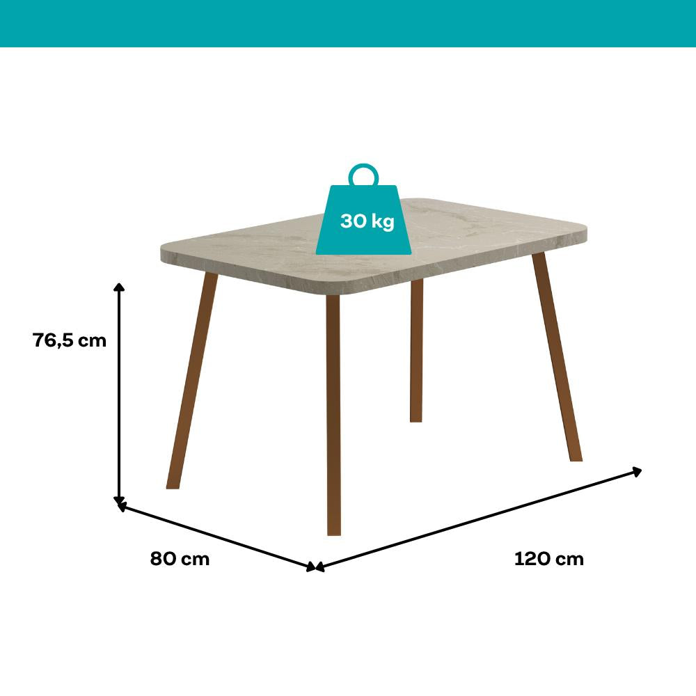 Conjunto Sala de Jantar 4 Cadeiras Isis Carraro Petra Rosê