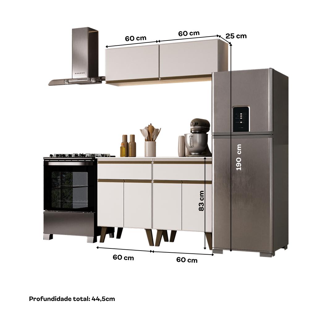 Armário de Cozinha Completa Atlanta Grid Carraro Branco