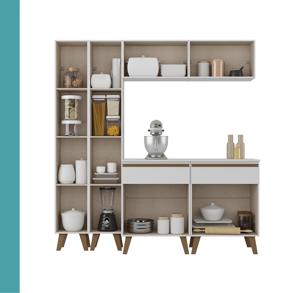 Armário de Cozinha Compacta  Atlanta Apex Carraro Branco