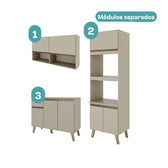 Armário de Cozinha Compacta Atlanta Skyline Carraro Amêndoa