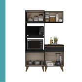 Armário de Cozinha Compacta Atlanta Vértice Carraro Preto Touch