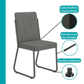 Conjunto Sala de Jantar 4 Cadeiras Isis Carraro Nogal Preto