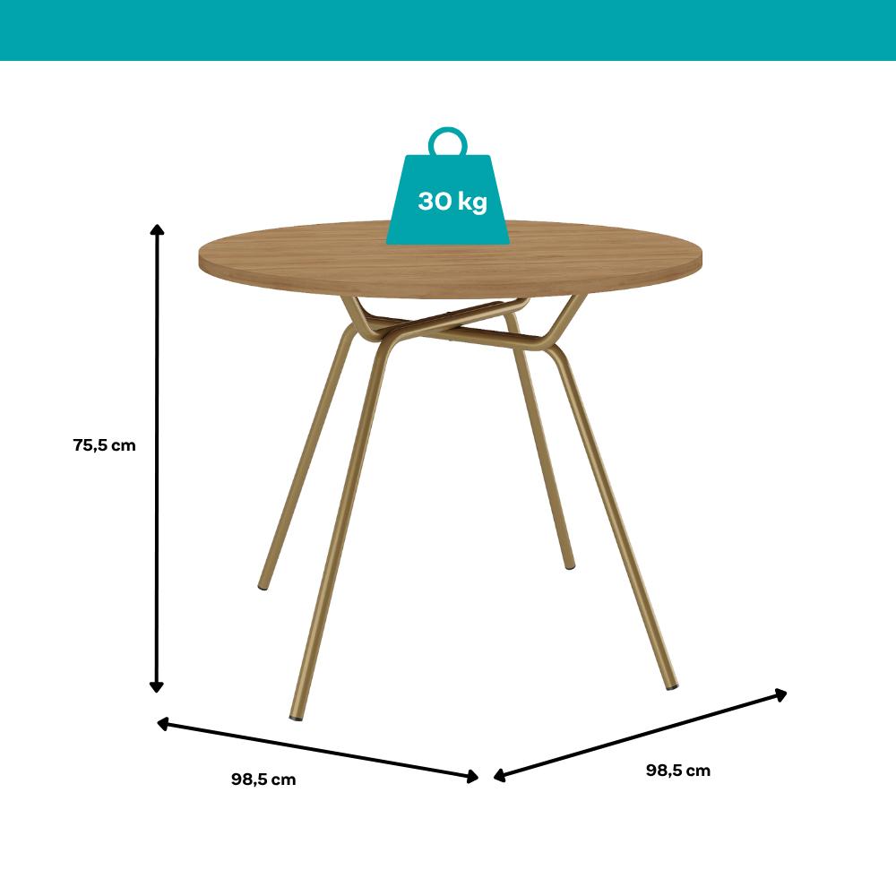Conjunto Sala de Jantar 4 Cadeiras Georgia Carraro Dourada