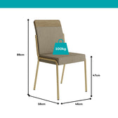 Conjunto Sala de Jantar 4 Cadeiras Georgia Carraro Dourada