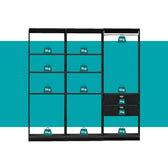 Guarda-Roupas Closet Modulado Alasca Duo 180cm 3 Peças com 2 Gavetas e Cabideiros Preto Touch Carraro