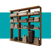 Guarda-Roupas Closet Modulado Alasca 180cm 3 Peças com 9 Prateleiras Freijó Carraro