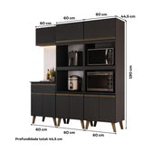 Armário de Cozinha Compacta Atlanta Craft Carraro Preto Touch