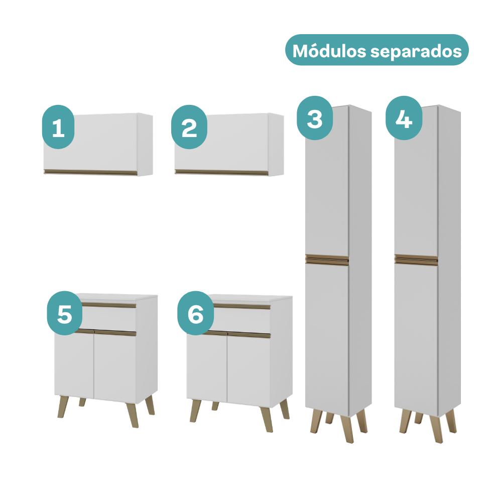 Armário de Cozinha Compacta  Atlanta Apex Carraro Branco