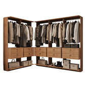 Guarda-Roupas Closet Modulado Alasca 300cm 5 Peças com 10 Gavetas e Cabideiros Freijó Carraro