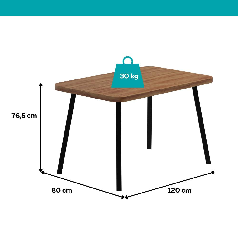 Conjunto Sala de Jantar 4 Cadeiras Isis Carraro Nogal Preto