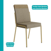Conjunto Sala de Jantar 4 Cadeiras Georgia Carraro Dourada