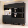 Armário de Cozinha Completa Atlanta Avant Carraro Preto Touch