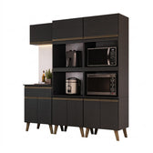 Armário de Cozinha Compacta Atlanta Craft Carraro Preto Touch