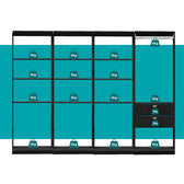Guarda-Roupas Closet Modulado Alasca One 240cm 4 Peças com 2 Gavetas e Cabideiros Preto Touch Carraro
