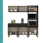 Armário de Cozinha Compacta Atlanta Haus Carraro Preto Touch