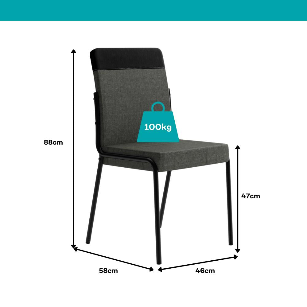 Conjunto Sala de Jantar 4 Cadeiras Georgia Carraro Preto