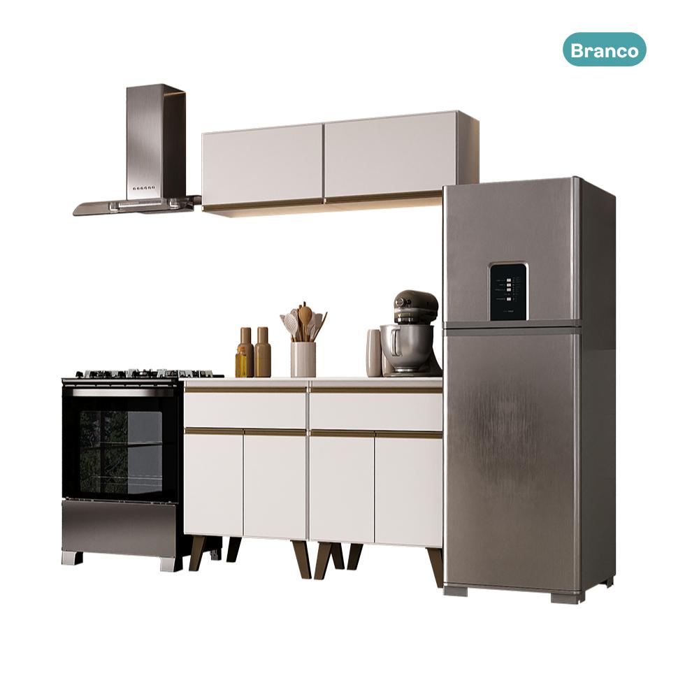 Armário de Cozinha Completa Atlanta Grid Carraro Branco