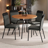 Conjunto Sala de Jantar 4 Cadeiras Georgia Carraro Preto