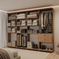 Guarda-Roupas Closet Modulado Alasca One 240cm 4 Peças com 2 Gavetas e Cabideiros Freijó Carraro